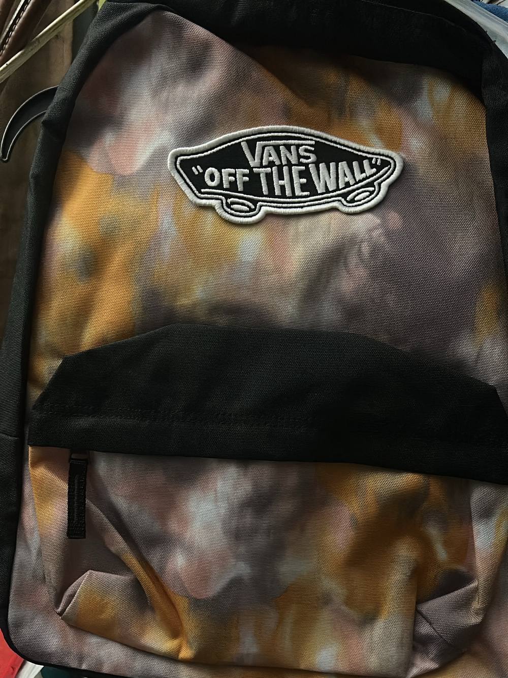 Vans Men’s Black and Mustard Tie-Dye Backpack